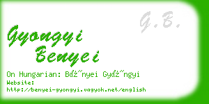 gyongyi benyei business card